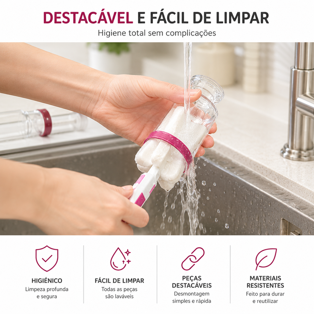Estação de Papas e Purés para Bebé – Dispensador + 10 Sacos Reutilizáveis