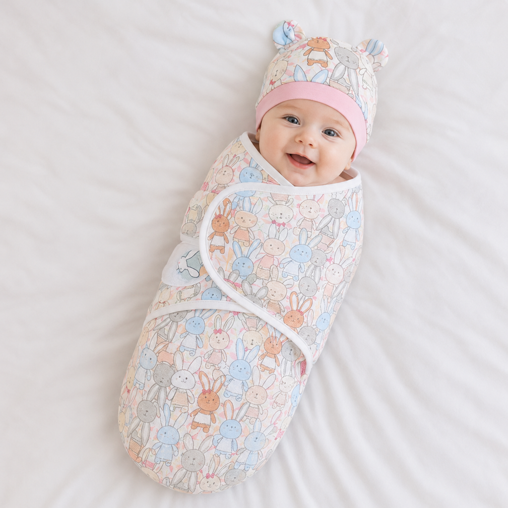 Conjunto de manta e gorro para recém-nascido