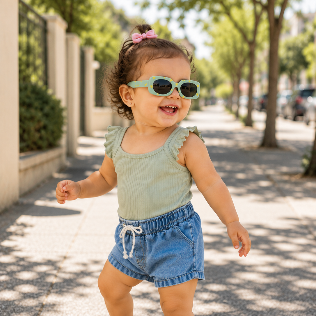Óculos de Sol Infantil Vintage Corações