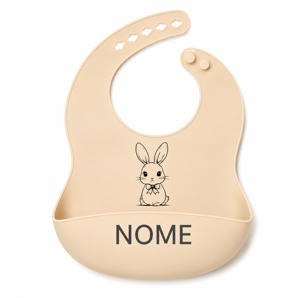 Babete Personalizado de silicone com nome - Aylla & Co.