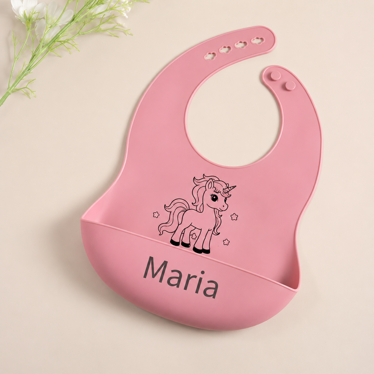 Babete Personalizado de silicone com nome - Aylla & Co.