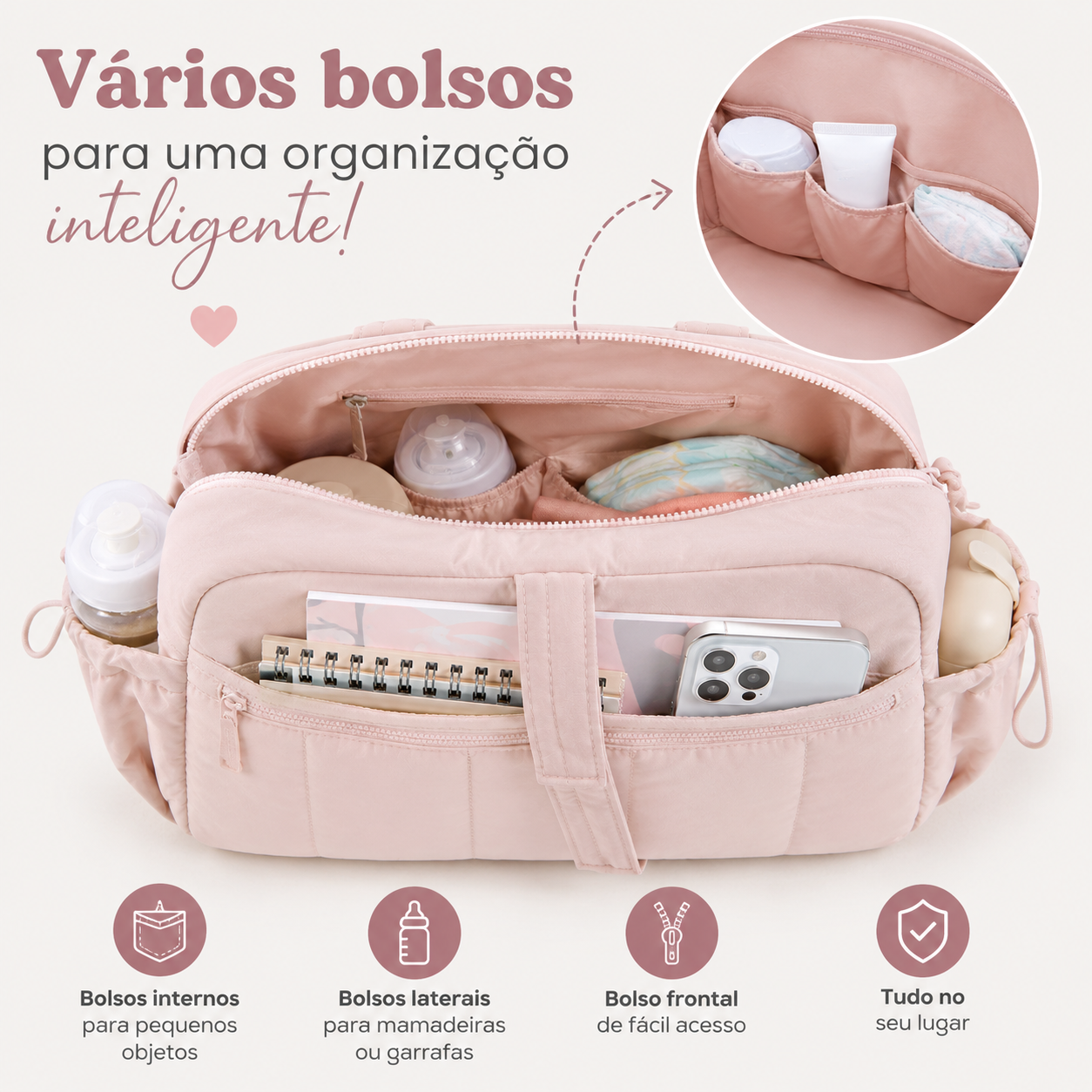 Mala de Maternidade Organizadora – Aylla Puffer Bag