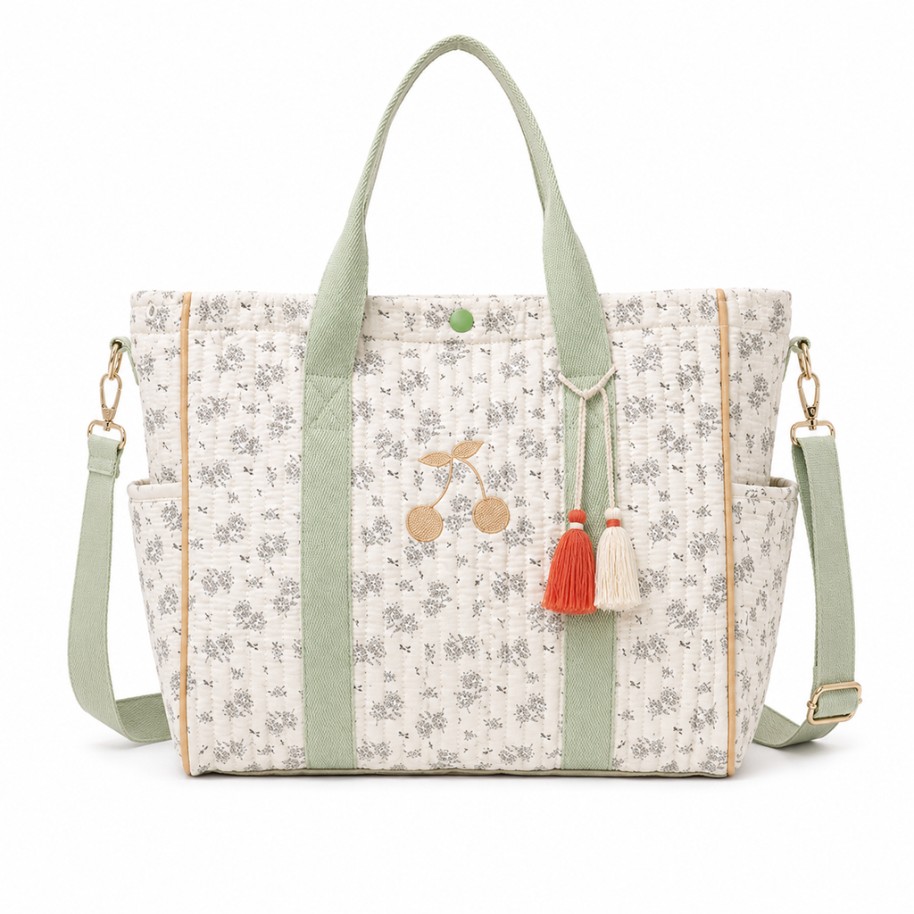 Mala de Maternidade Acolchoada Floral em Algodão – Aylla & Co.