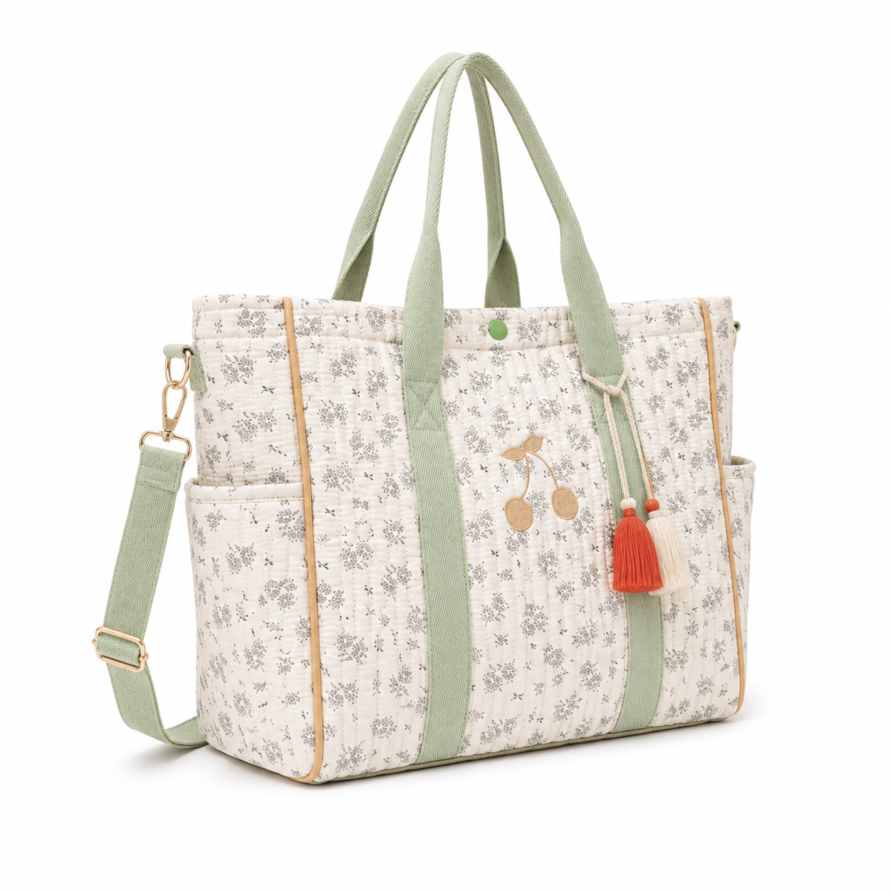 Mala de Maternidade Acolchoada Floral em Algodão – Aylla & Co.