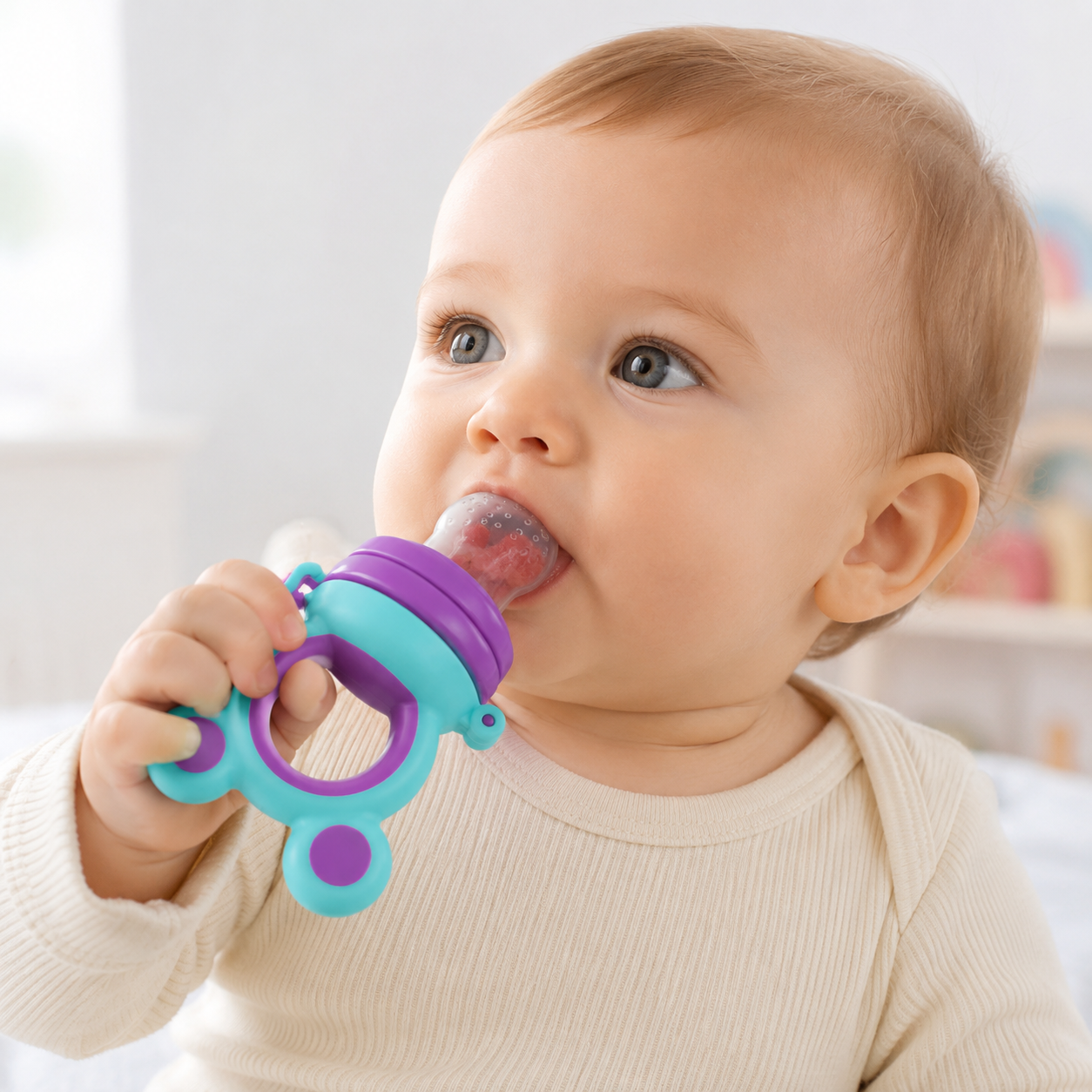Chupeta Alimentadora e Mordedor de Silicone 3-em-1 (compre 1 leve 2)