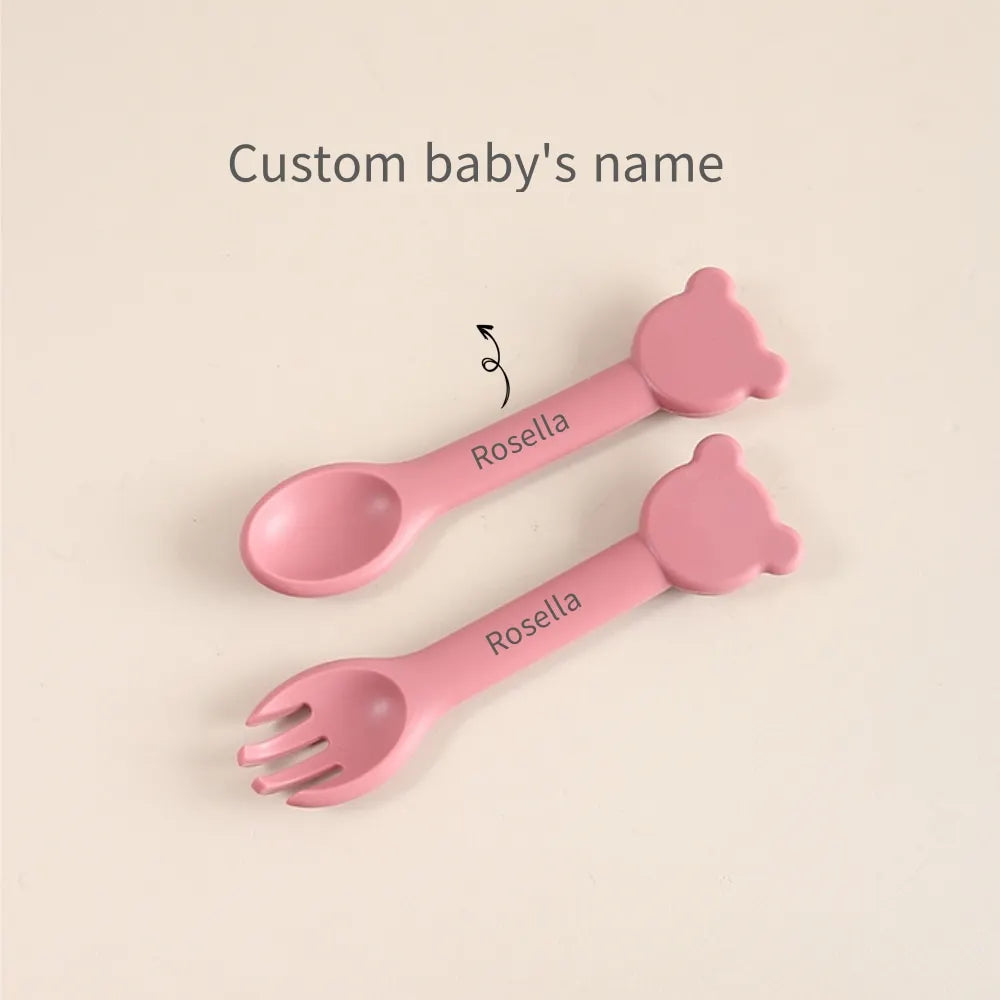 Talheres de silicone em formato de urso