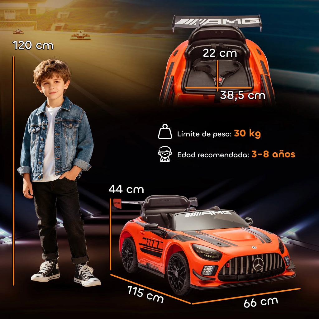 Carro Elétrico Infantil Mercedes-AMG GT3 Evo – Comando Remoto, Motor Duplo e Sons Reais