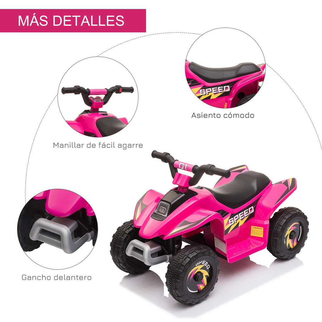 Moto4 Elétrica Infantil Homcom 6V – Quad Todo-o-Terreno com Marcha-Atrás (18-36 meses)