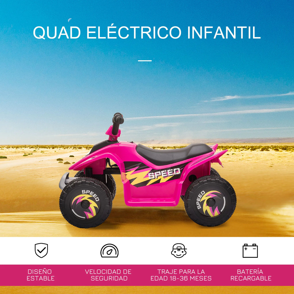 Moto4 Elétrica Infantil Homcom 6V – Quad Todo-o-Terreno com Marcha-Atrás (18-36 meses)