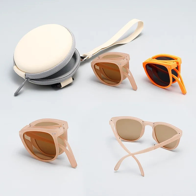 Óculos de Sol Dobráveis Infantis FlexGlow – Proteção UV400 + Estojo de Viagem Incluído