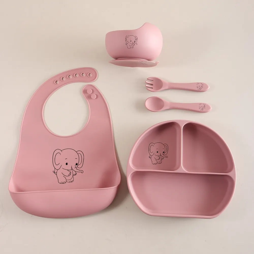 Set de utensilios de silicona para bebés