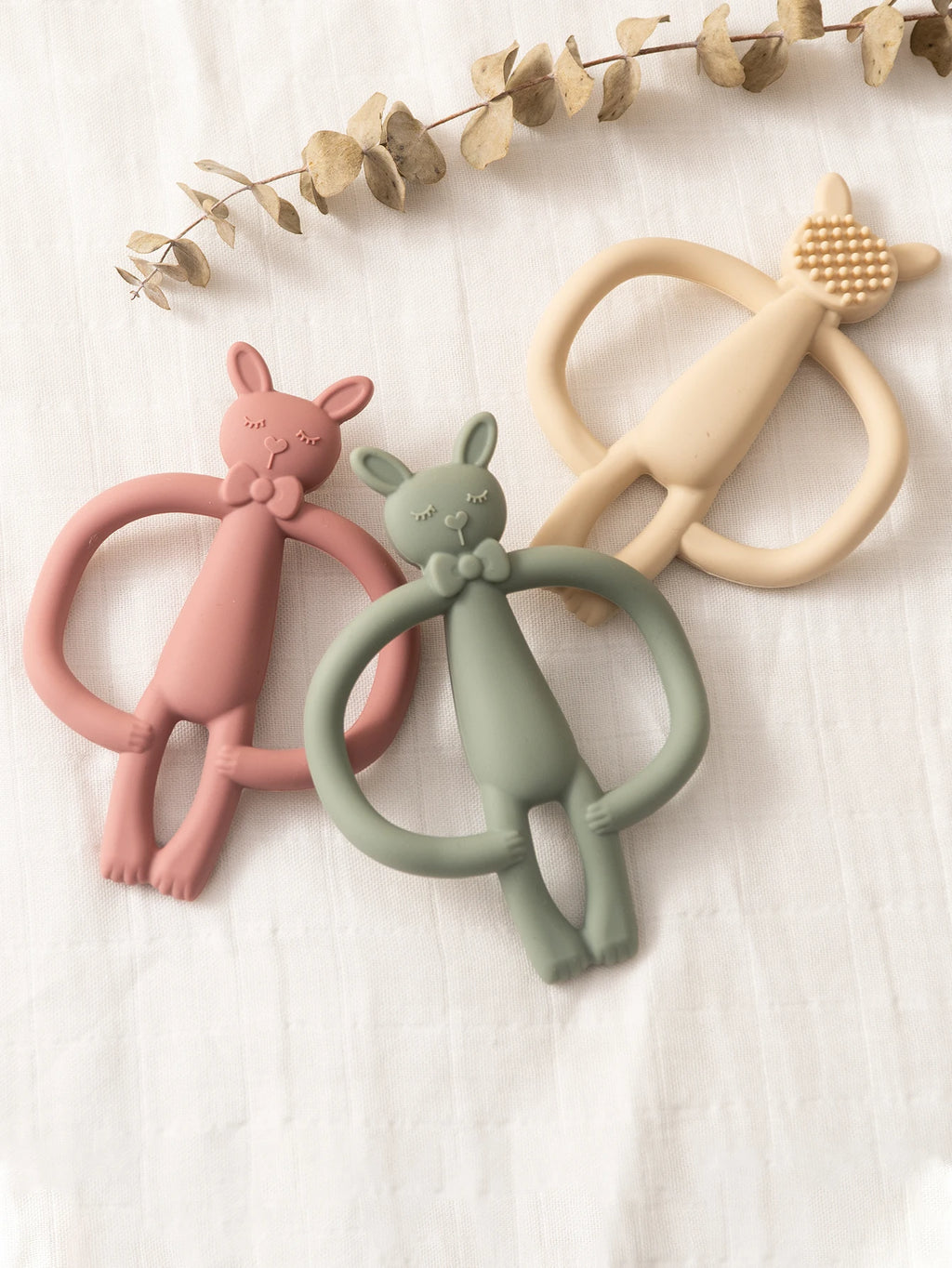 Brinquedo de dentição em silicone coelho