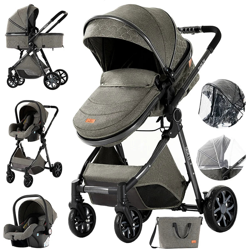 Cochecito de bebé Urban Luxury 3 en 1 – Black & Gold Edition
