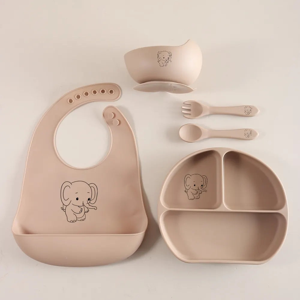 Set de utensilios de silicona para bebés