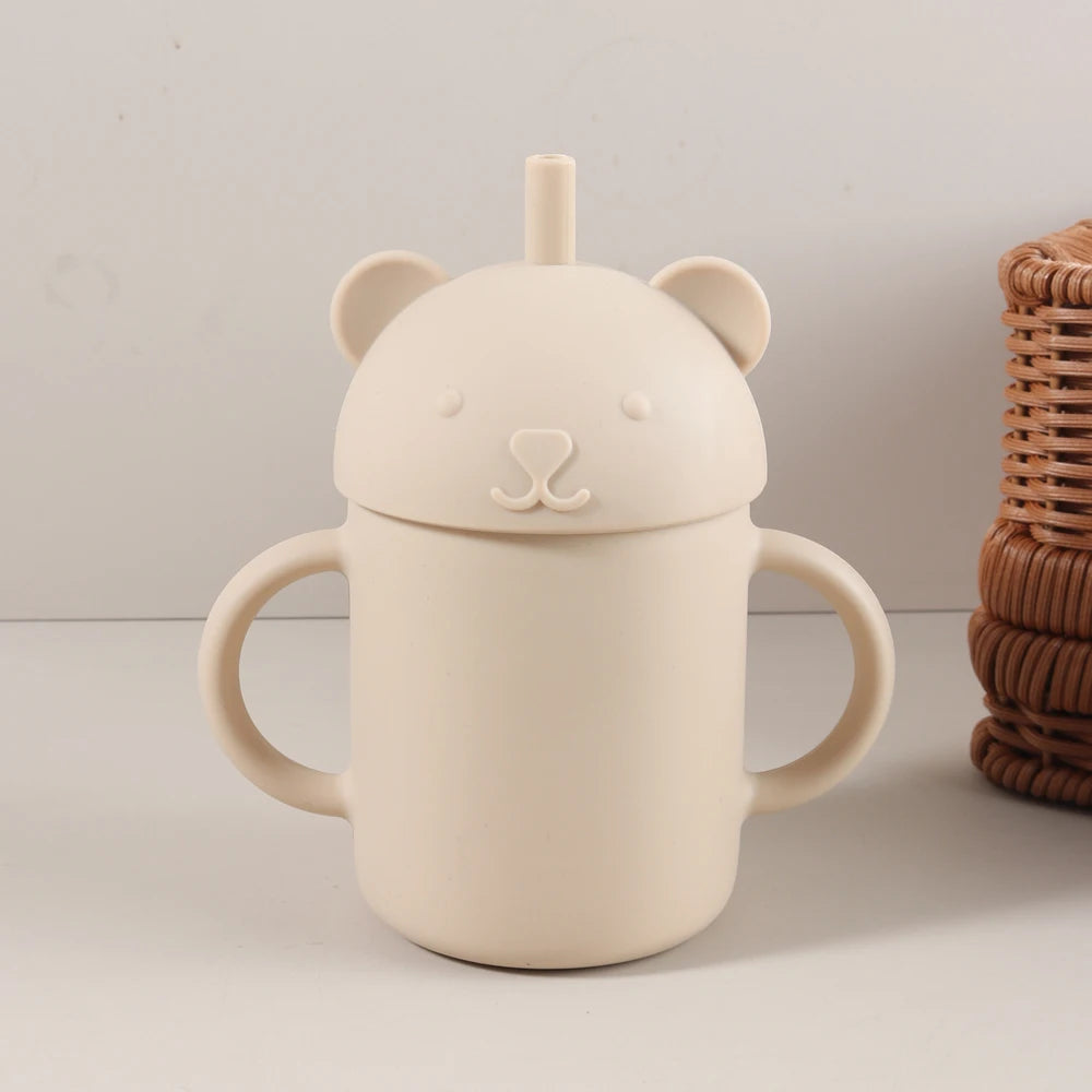 Vaso de acero inoxidable con pajita para bebés