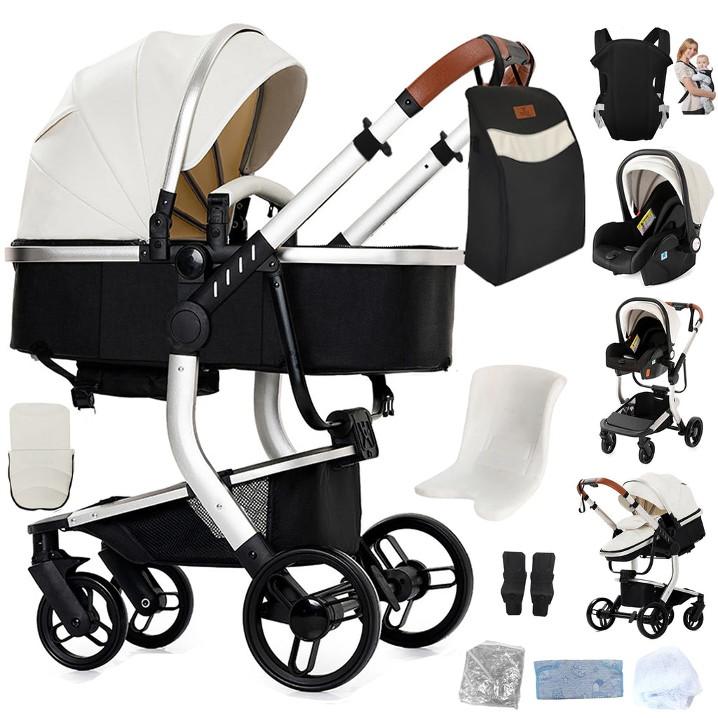 Sistema de Viagem Elegance 3 em 1 – Carrinho de Luxo, Alcofa e Ovo Isofix