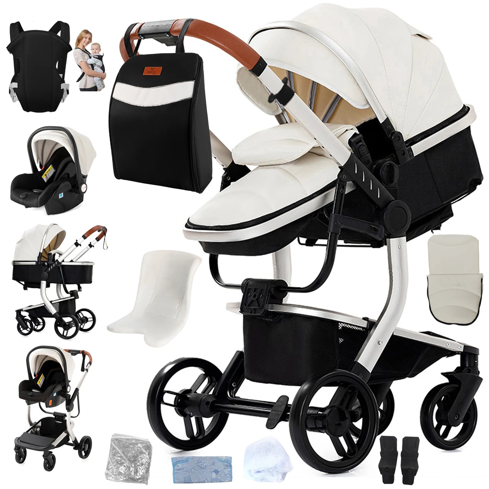 Sistema de Viaje Elegance 3 en 1 – Cochecito de Lujo, Capazo y Huevo Isofix