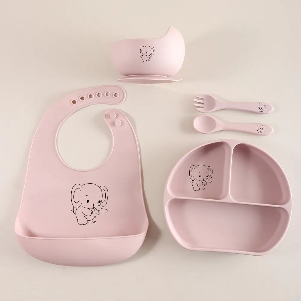 Set de utensilios de silicona para bebés