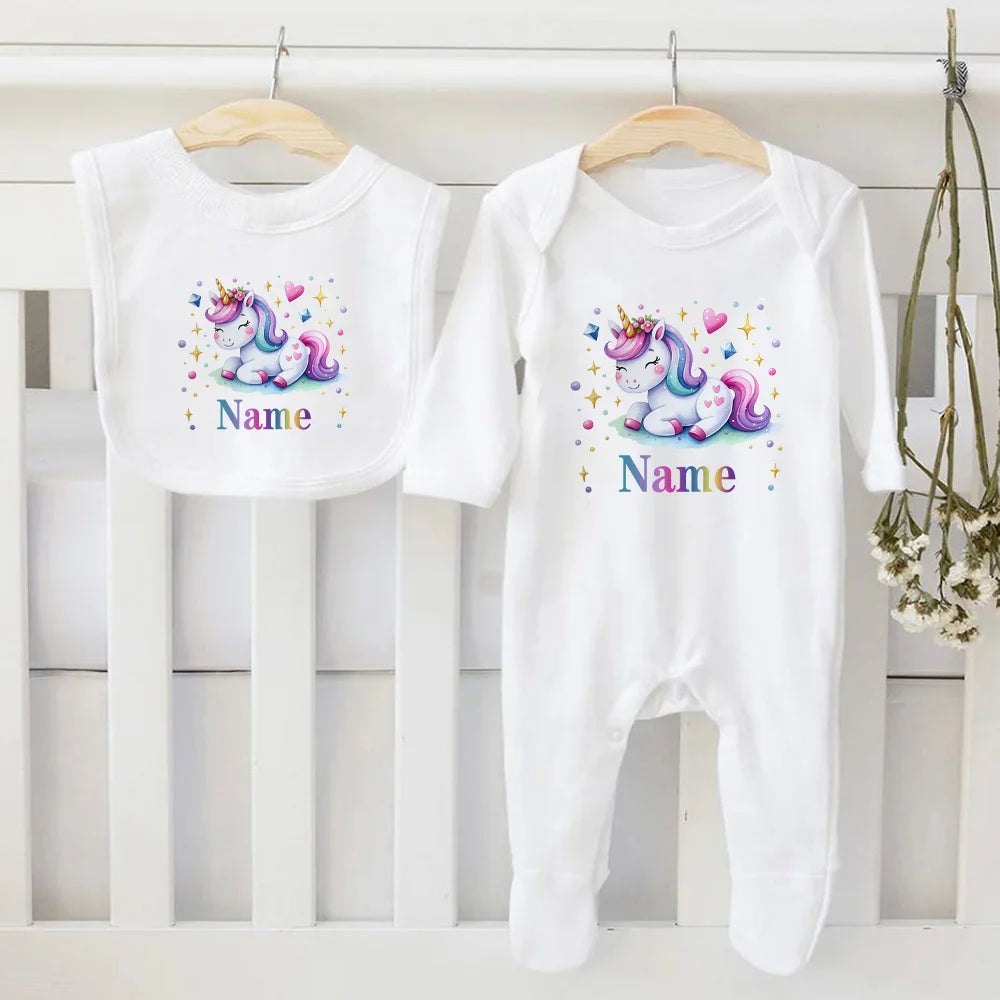 Conjunto personalizado de babero y pelele