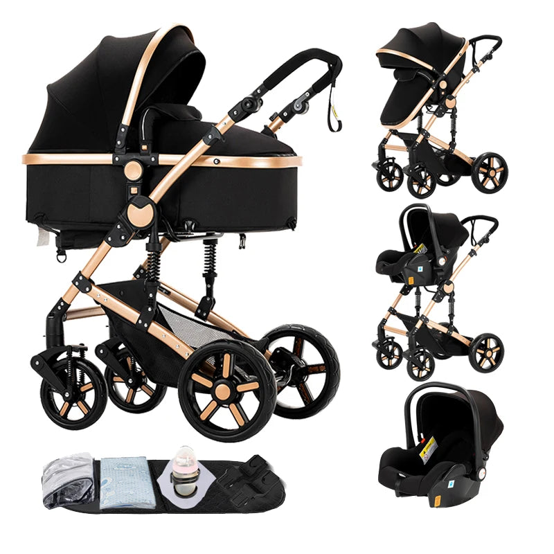 Cochecito de bebé Urban Luxury 3 en 1 – Black & Gold Edition