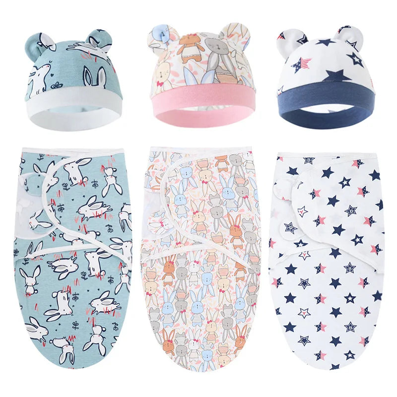 Conjunto de manta e gorro para recém-nascido
