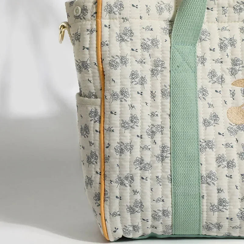 Mala de Maternidade Acolchoada Floral em Algodão – Aylla & Co.