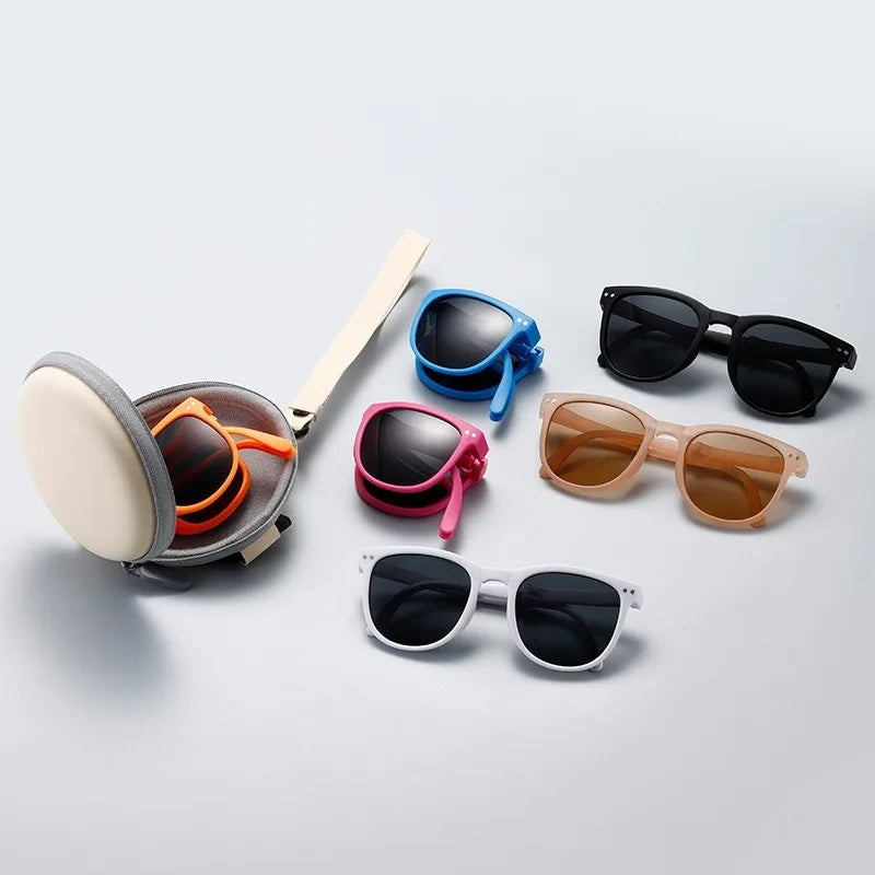 Óculos de Sol Dobráveis Infantis FlexGlow – Proteção UV400 + Estojo de Viagem Incluído