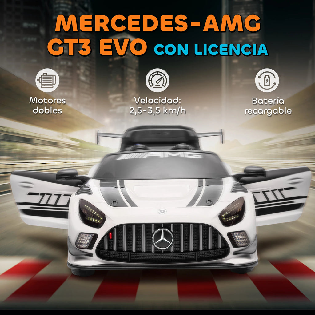 Carro Elétrico Infantil Mercedes-AMG GT3 Evo – Comando Remoto, Motor Duplo e Sons Reais