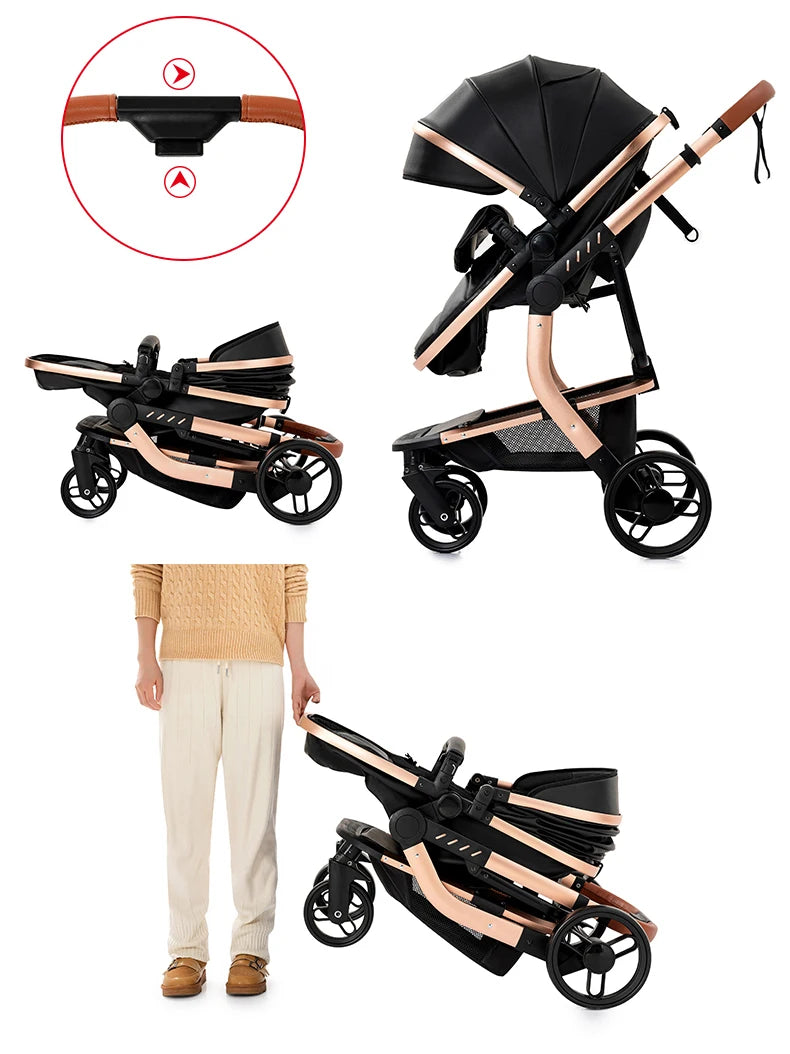 Sistema de Viagem Elegance 3 em 1 – Carrinho de Luxo, Alcofa e Ovo Isofix