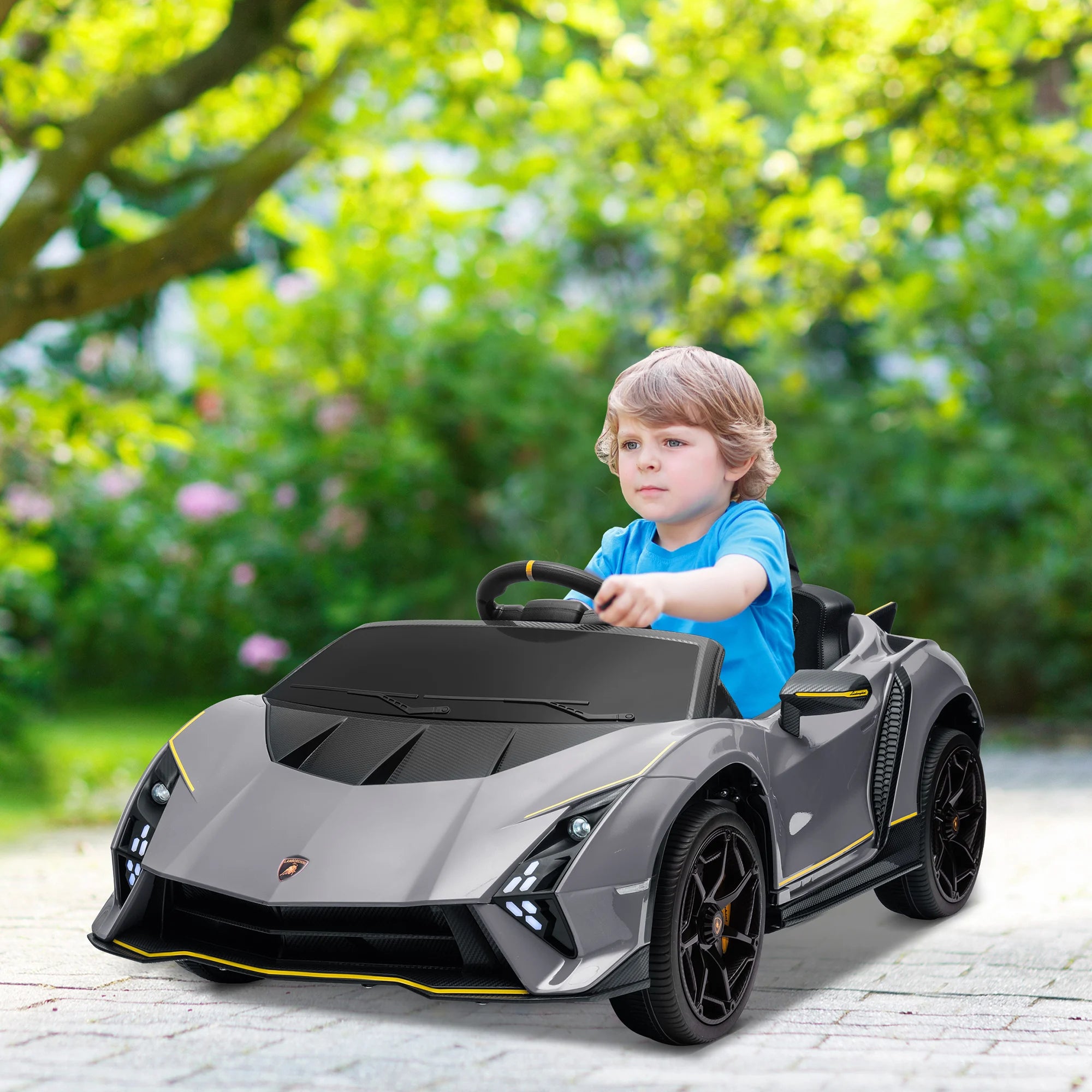 Carro Elétrico Infantil Lamborghini Sián Autêntico – Comando Parental, Faróis LED e Som Premium