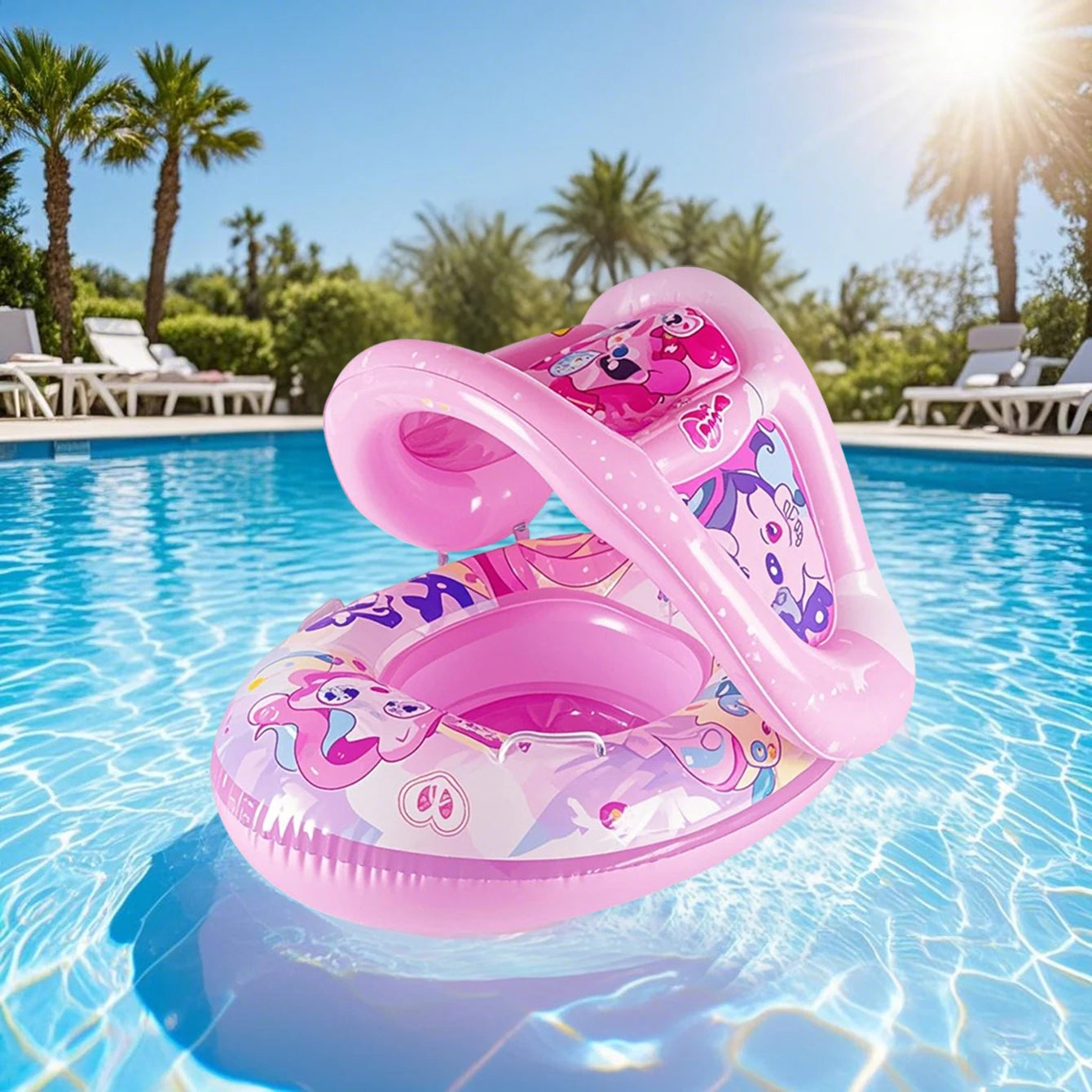 Boia de piscina em forma de canopy