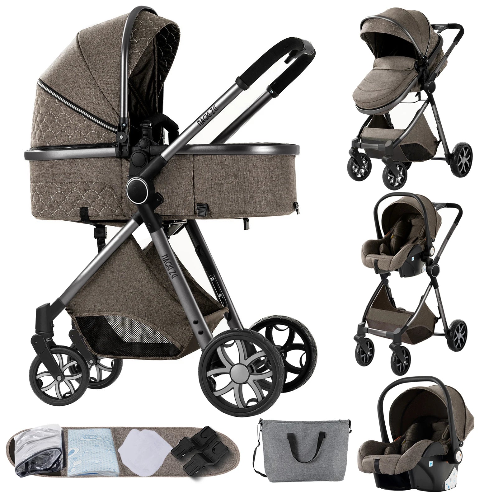 Cochecito de bebé Urban Luxury 3 en 1 – Black & Gold Edition