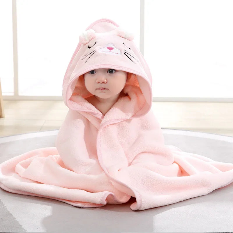 Toalha de banho com capuz para bebés