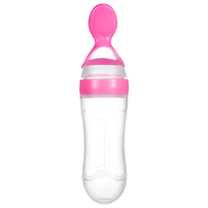 Biberón con cuchara para bebés