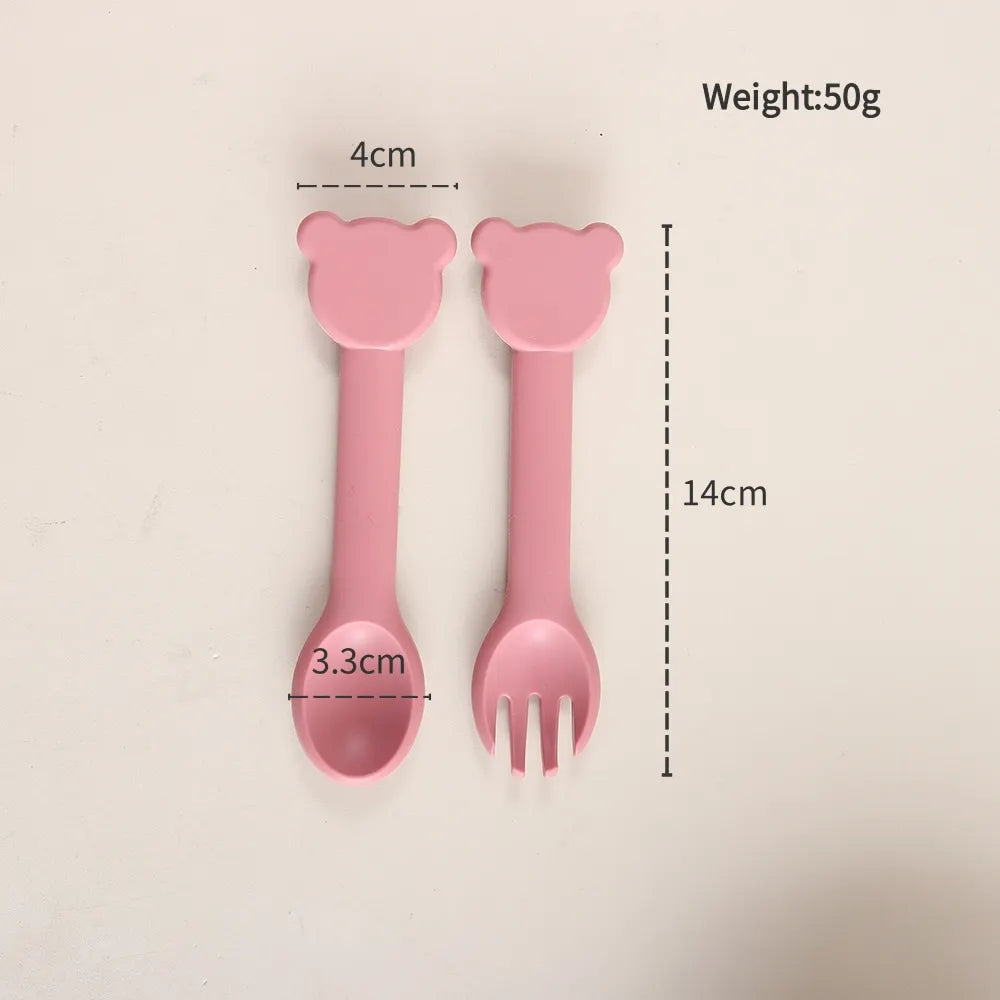 Tigela de silicone com nome e formato de urso