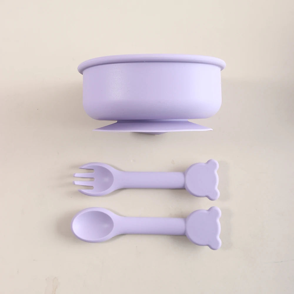 Cuenco de silicona con nombre y forma de oso