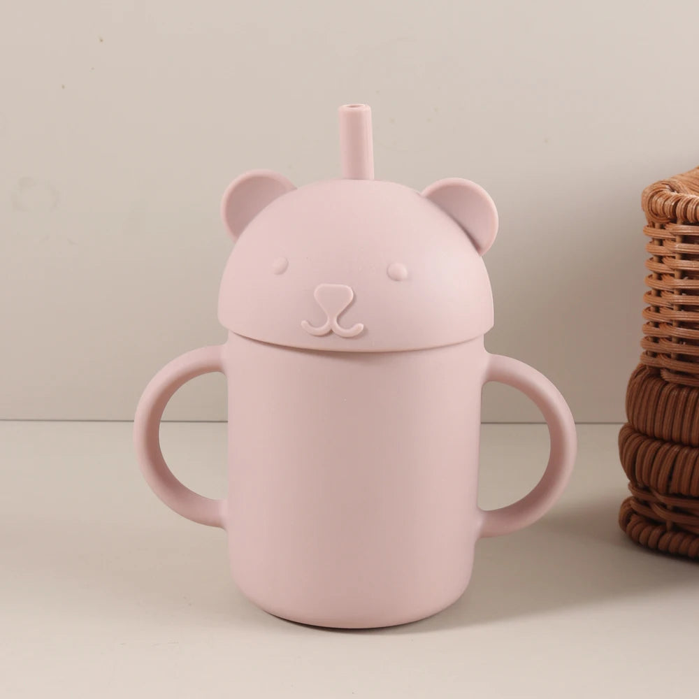 Vaso de acero inoxidable con pajita para bebés