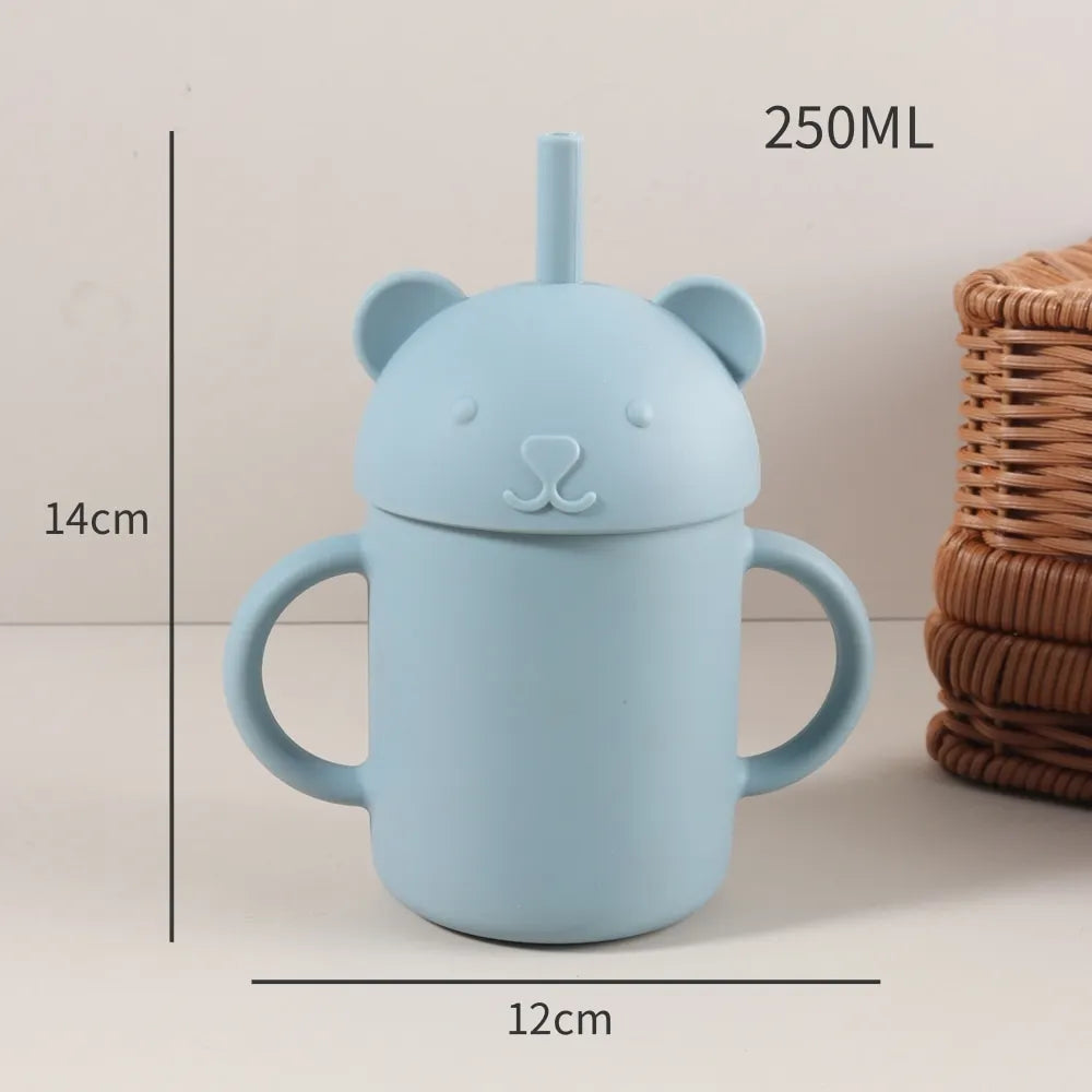 Vaso de acero inoxidable con pajita para bebés