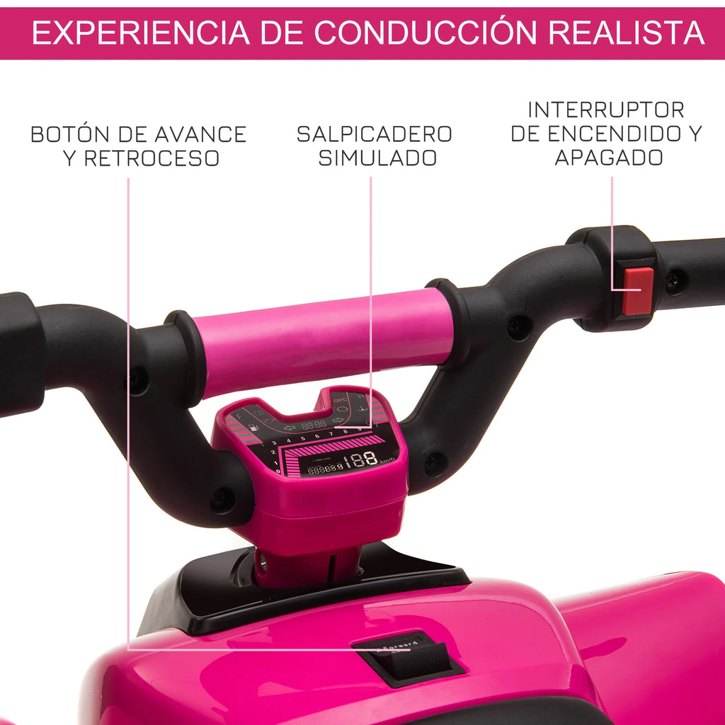 Moto4 Elétrica Infantil Homcom 6V – Quad Todo-o-Terreno com Marcha-Atrás (18-36 meses)