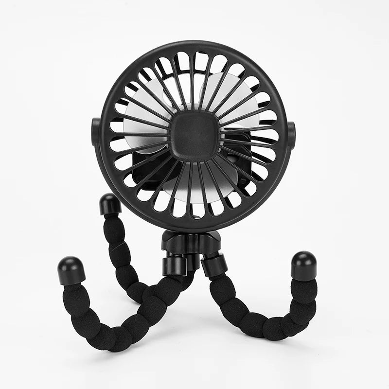 Mini Ventilador Portátil FreshBaby – Tripé Flexível para Carrinho e Cadeira de Carro