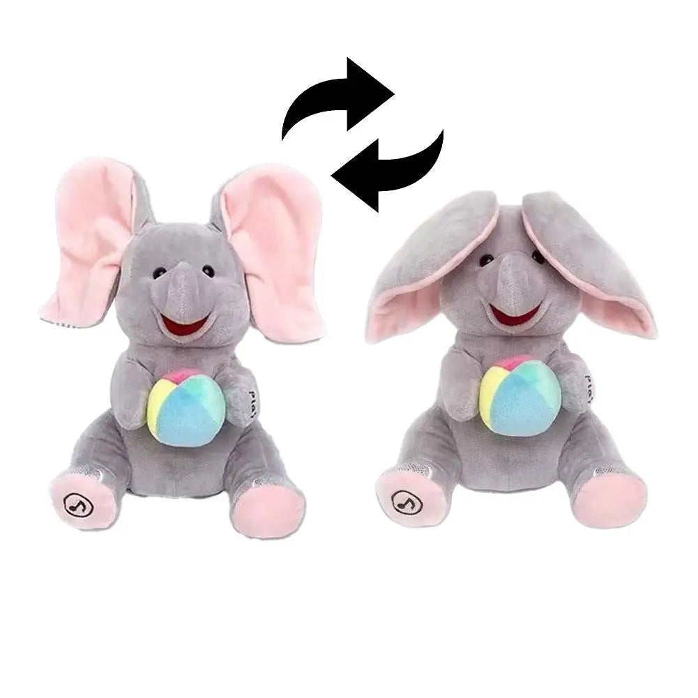 Elefante de peluche interativo para bebés