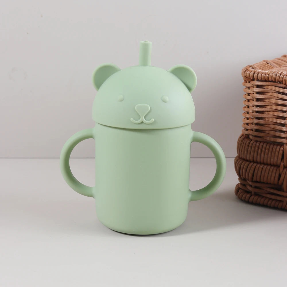 Vaso de acero inoxidable con pajita para bebés