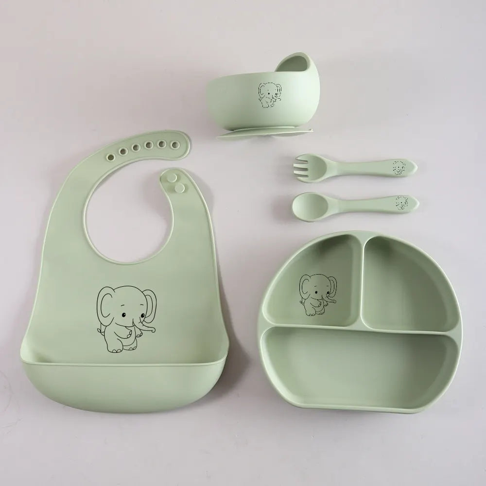 Set de utensilios de silicona para bebés